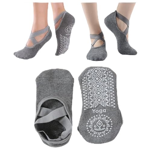 Image of Non-Slip Cotton Grip Socks for Women Low-Cut Design for Dance, Pilates, Barre, and Exercise Barefoot Style for Stability and Comfort Perfect for Workouts & Fitness
