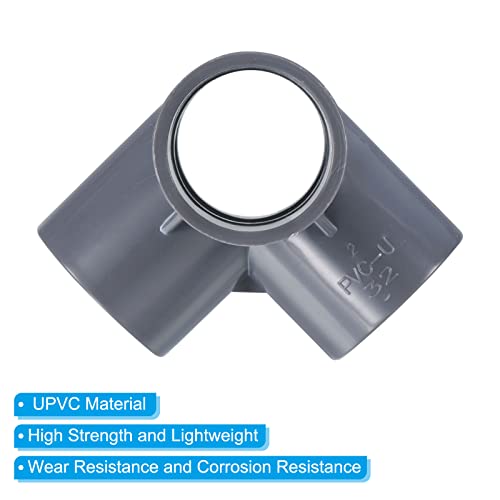 PATIKIL 1 1/4" 4 Way Elbow Pipe Fittings UPVC, 4 Pack Joint Coupling Pipe Adapter for Pipe Connection Gray - Image 4
