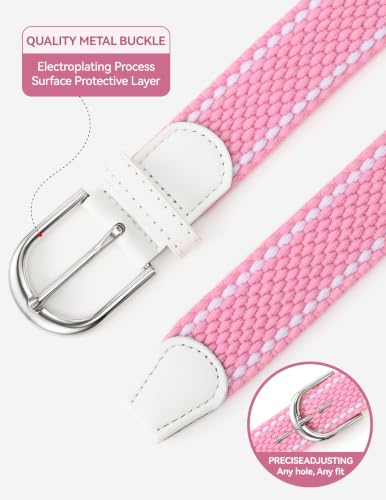 Image of Mile High Life | Braided Stretch Elastic Belts | Pin Oval Solid Black Belt Buckle | PU Loop End Tip Men /Women /Junior Belt