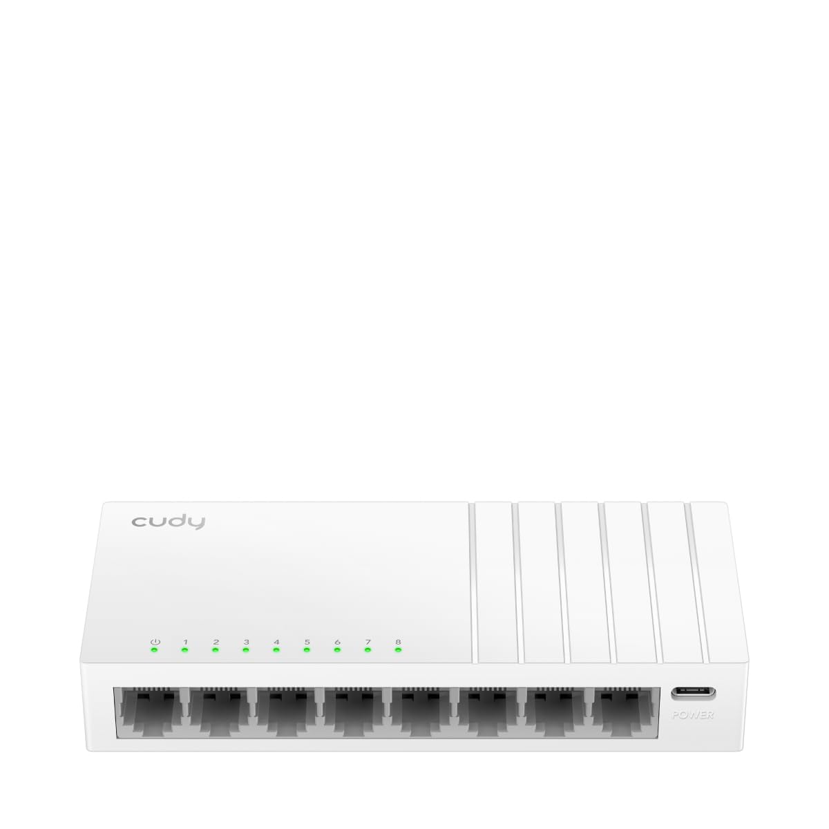 Cudy GS108U 8 Port Gigabit Ethernet Switch with USB-C Power Jack Desktop Ethernet Splitter Plastic Case Unshielded Switch Plug & Play Fanless Unmanaged