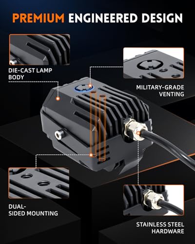 Image of CO LIGHT 2nd Gen LED Motorcycle Fog Lights, Death-Curve Savior for Pacific Coast /Tail of Dragon etc, 20000LM Military-Spec for Cruisers /Motorcycles /ATV /UTV, IP68 Stormproof (Pair)