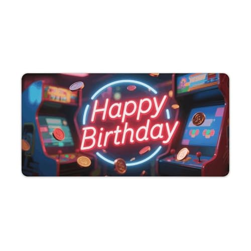 Tapis de souris néon Happy Birthday pour le bureau à la maison