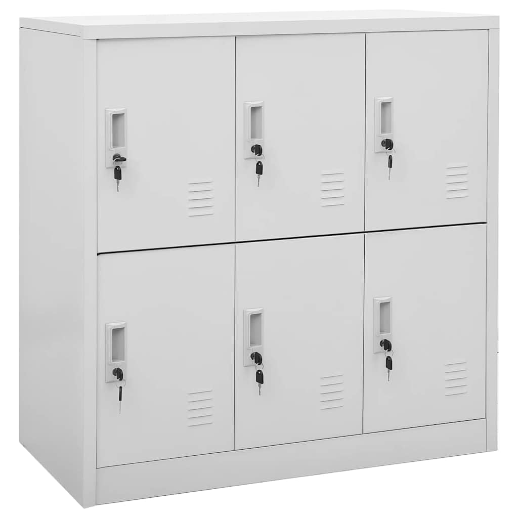 vidaXL 5X Armoires à Casiers Meubles de Classement Verrouillables Armoires de Rangement Organisateur Bureau Gris Clair 90x45x92,5 cm Acier