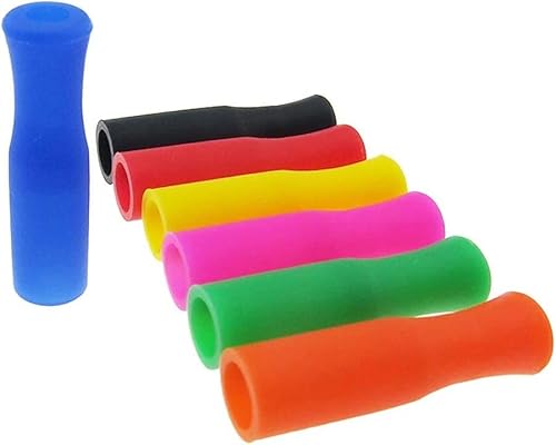 20 Pcs Silicone Straw Tips, Reusable Teeth Protectors Durable Metal Straws Tips Covers, Prevent Scald Straw Covers Fit for 6mm Wide Stainless Steel Straws Disposable Drinking Straws