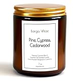 All-Natural Pine, Cypress, Cedarwood Aromatherapy Essential Oil Candle, Safe for People and Pets, Made with Pure Sustainable Organic Vegan Coconut Wax, Allergy Friendly, Non Toxic, Zero Waste