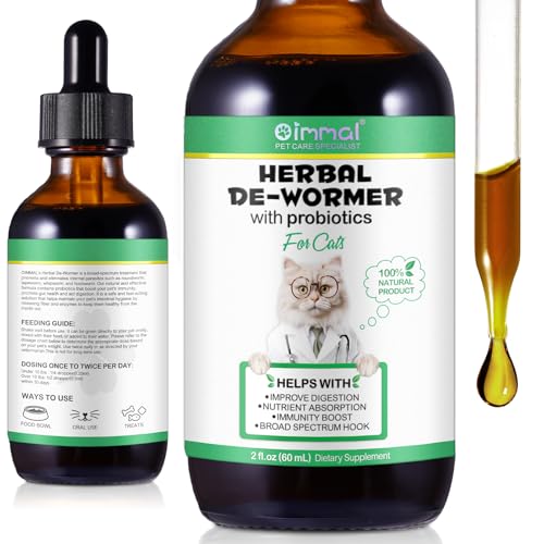 Vermifuge Liquide pour Chat, Gouttes Vermifuges Naturelles À Base De Plantes pour Chat, 100%...