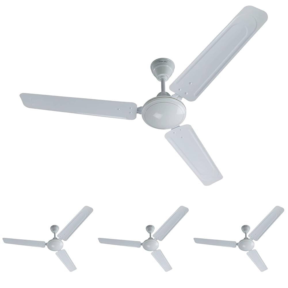 Bajaj Frore 1200 mm (48") Star Rated Ceiling Fans for Home |BEE Star Rated Energy Efficient Ceiling Fan |Rust Free Coating for Long Life |High Air Delivery |2-Yr Warranty White (Pack of 4)