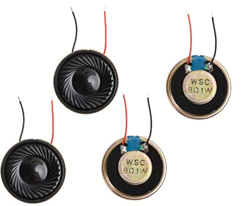 YXQ 1W 8 Ohm Micro Internal Speaker Loudspeaker 2800Hz 31mm Dia Round Metal Shell Wire (4Pcs)