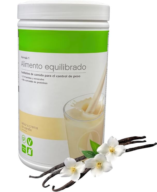 Herbalife Nutrition Batido Sustitutivo de Comida Formula 1, Sabor Crema de Vainilla, Alto Contenido de Proteínas, 26 Vitaminas y Minerales, Sin Gluten, Apto para Veganos, 550 gr