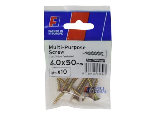 Forgefix Multi-Purpose Pozi Screw CSK ST ZYP 4.0 x 50mm ForgePack 10, they are suitable for numerous ironmongery, joinery, electrical and plumbing applications.