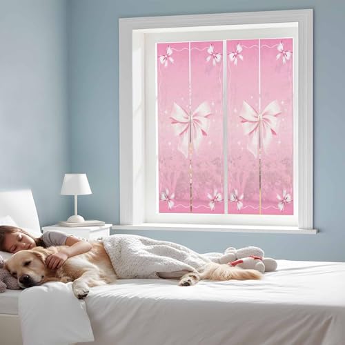 Película de privacidad para ventana con lazo rosa 19.6x39.3 in miniatura 3