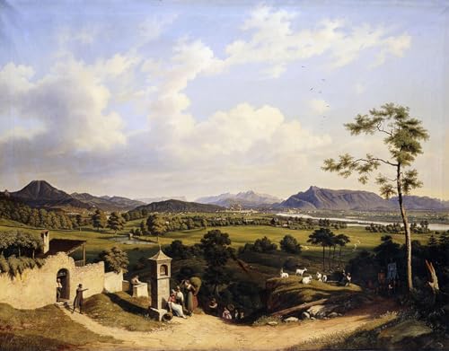 Peinture murale Vue de Salzbourg pour créer une ambiance élégante et culturelle dans votre salon