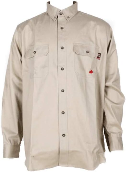 Generic Work Shirt Mens L/S Flame Resistant 2XLT Stone MFRLB2PS-024