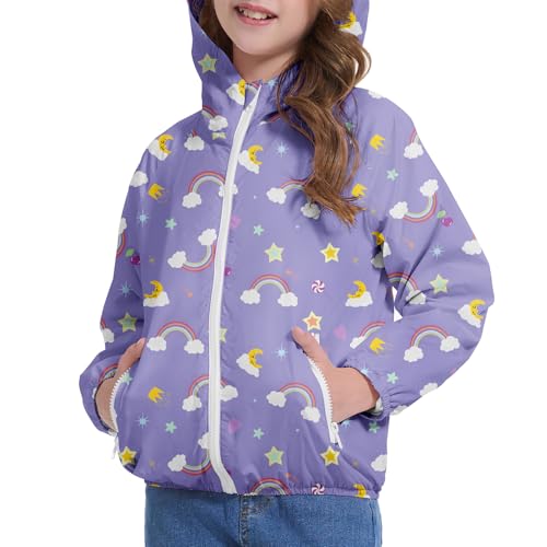 American Trends Girls Rain Jacket Lightweight Waterproof Raincoat