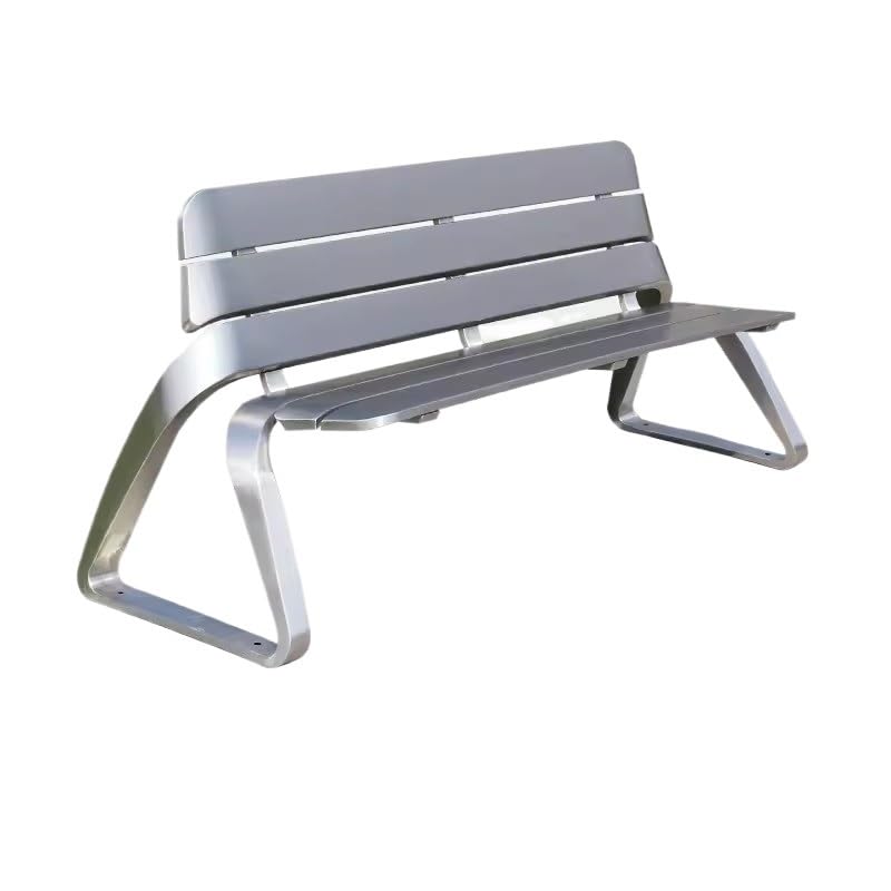 SABALON Patio Furniture Bench Outdoor Bench Stainless Steel Seat Outdoor Community Double Back Garden Bench Square Chair Outdoor Bench