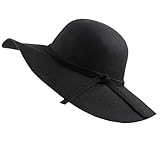 pamelas y tocados online 100% nuevo y de alta calidad. Sombrero de ala ancha, de Chendongdong. De felpa, estilo vintage. Tipo pamela Negro negro Talla única