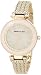 Anne Klein Women's Swarovski Crystal Accented Gold-Tone Mesh Bracelet Watch