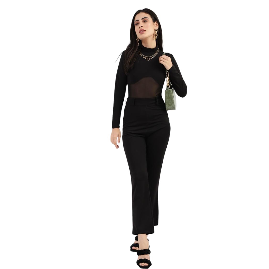 bedazzle Women’s Black Sheer Mesh Panel Jumpsuit-picture-31