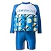 Abaodam Maillot de bain une pièce flottant, vêtements de bain pour bébé garçon, protection solaire, fournitures de natation (taille adaptée 110–120 cm) bleue.
