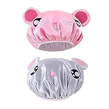 G2PLUS Shower Cap, 2PCS Funny Cute Cartoon Bath Hat, Waterproof Shower Bath Caps, Elastic Bath Cap for Boys or Girls