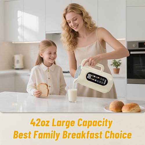 Image of 8-in-1 Nut Milk Maker, 12 Stainless Steel Blades 50oz - No Soak, Self-Clean, Delay Start & Keep Warm, for Almond /Soy /Oat Milk, Smoothies, Shakes - Plant-Based Dairy Free for Family & Party