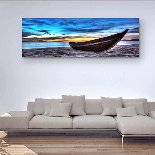 Startonight Canvas Wall Art Boat On The Beach - Beach Framed 16 X 48 Inches #TOP3