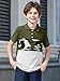 Haloumoning Boys Short Sleeve Polo Shirt Kids Fashion Camo Color Block Shirt Summer Casual Tops Tees 5-14Y