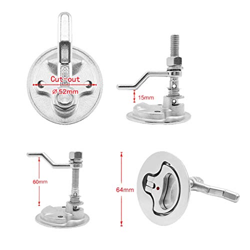 KHJK 316 Stainless Steel Cam Latch Marine Flush Hatch Pull with Back Plate