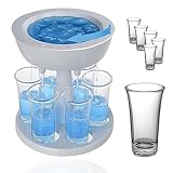 ADOTBLOB 6 Shot Pourer Glass Dispenser and Holder,Shot Dispenser with 6 Cups 2 Oz Shot Glasses, Multiple Buffalito Six Drink Shot Dispenser for Party, Multi Pouring Shot Dispenser Glasses,Pink