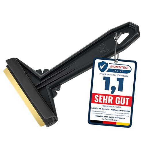 Car Ice Scraper Brass Blade - Fast, Effortless, efficient & Easy - Brass Ice Scrapers for Car Windshield Ice Scraper - Brass Ice Scraper for Car - Original Murska from Europe - Winter A054 Black