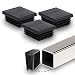 Prescott Plastics 2 1/2 Inch Square Plastic Plug, Heavy Duty Tubing Post End Cap (4)