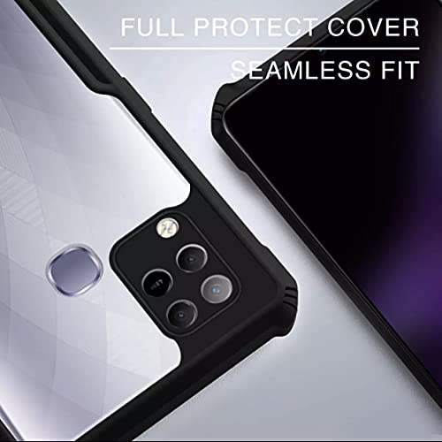 Image of REALCASE Hot 10S Back Cover Shockproof Bumper Crystal Clear | 360 Degree Protection TPU+PC | Camera Protection | Acrylic Transparent Eagle Cover Case for Infinix Hot 10s (X-Black)