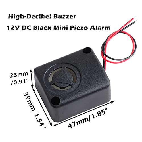 Wishiot 12V DC Black Mini Piezo Alarm Siren 110dB Insurance Safes Anti-Theft Alarm High-Decibel Buzzer for Car(Pack of 5) - Image 4