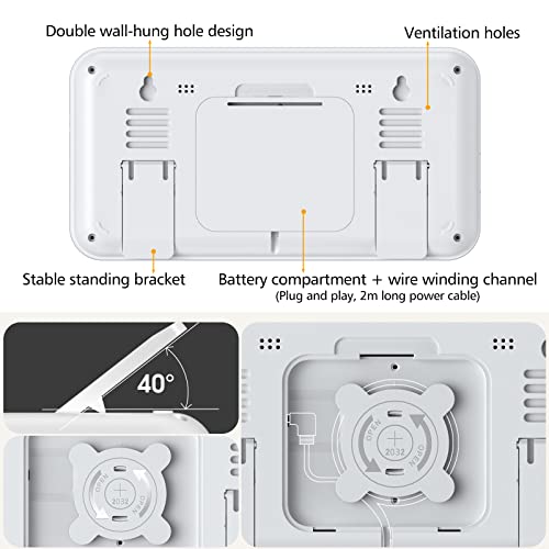 Zgrmbo Plug-In Led Digital Wall Clock With Dst, Week And 4" Huge Clear Digits, 12/24H Format, Auto-Dimming, Battery Backup, Silent Wall Clock For Farmhouse, Living Room, Bedroom, Classroom, Office #TOP6