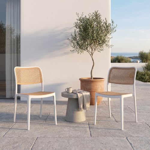 Image of INNOWIN Mirra Chair for Cafeteria | Accent Chair for Living Room Home, Bedroom, Cafe and Hotels | Without Arm | 3- Year Warranty | Plastic | White| Pack of 2