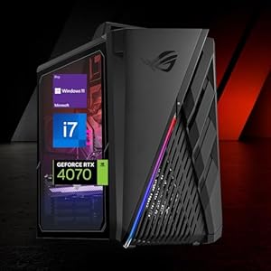 ASUS ROG Gaming Desktop, Intel Core i7-13700KF, NVIDIA GeForce RTX 4070, 64GB DDR5 RAM, 4TB SSD, Wired Keyboard & Mouse, HDMI, DP Port, Antenna, RJ45, Wi-Fi 6, Windows 11 Pro, Black
