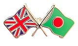 Freundschaft Abzeichen Emblems-Gifts Union Jack und Bangladesch Flagge Abzeichen Brosche emailliert