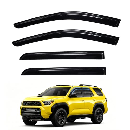 Image of 4Runner Rain Guard - Window Visors for Toyota 4Runner 2025-2026, Out-Channel Side Window Rain Guards for 4Runner Accessories, 4PCS, Black, Car Accessories