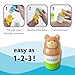 Sun-Easy Sunscreen Applicator, Refillable Roll-On with Sponge for Kids and Babies, Fun, Fast and Mess-Free application, Holds 100 ml, Bear/Green Cap