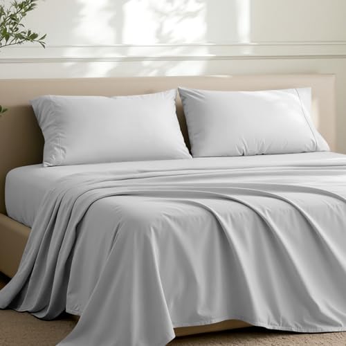 Image of Bare Home Microfiber Pillow Cases - Queen Size Set of 2 - Cooling Pillowcases - Double Brushed - Easy Care - Envelope Closure (Queen Pillowcase Set of 2, Cloud Grey)