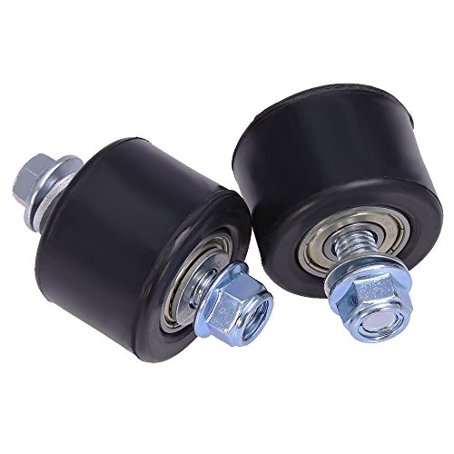 Image of Saihisday Black Lower Chain Roller Guide Set Replacement for Yamaha YFZ 350 Banshee 1987-2006 Inner Diameter 8mm /0.31in Outside Diameter 35mm /1.37inch (Pack of 4)