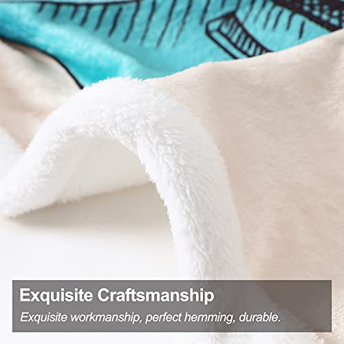 Famitile Pug Throw Blanket, Cool Listening To Music Puppy Fleece Blanket Super Soft Warm Throw Gifts For Kids And Adults (Pug-9, 47" X 60") #TOP5