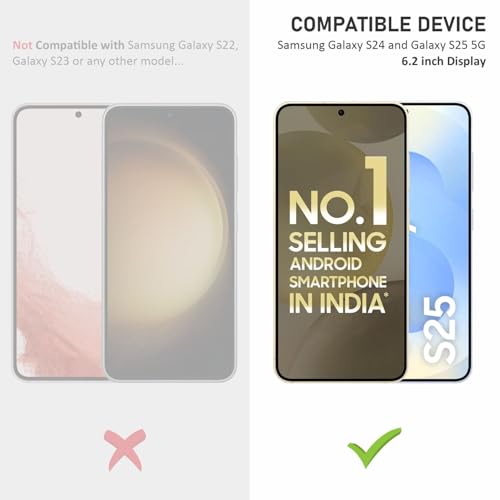 Image of SupCares Privacy Tempered Glass for Samsung Galaxy S25 and Galaxy S24 (6.2 Inch) With Installation Kit | Military-Grade Gorilla Screen Protector | Edge to Edge Coverage | Black