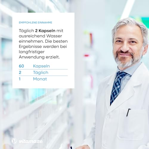 Darmflora Vital Kapseln hochdosiert magensaftresistent, 60 vegane Kapseln Probiotika für 1 Monat Darmkur mit 12 aktiven Darm-Bakterien-Kulturen + Inulin, 16,2 Mrd. KBE pro Tag, Made in Germany