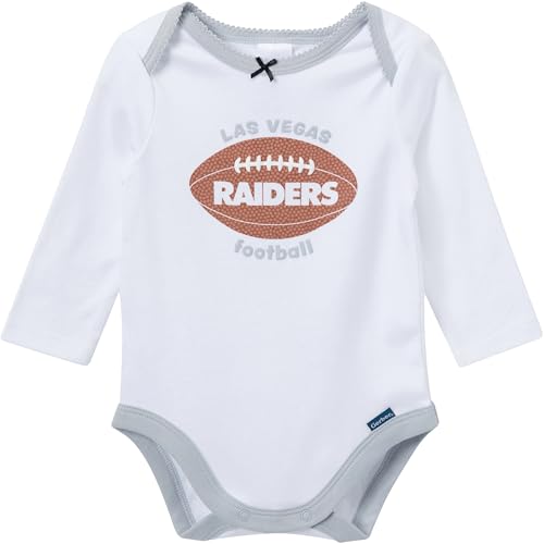 Gerber NFL Team Baby Girls' 3-Piece Onesie Bodysuit, Pants & Headband Set, Raiders, 3-6 Months - image 2