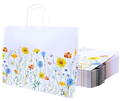 Image of RanGit Bhumi Gift Bags- Large Paper Bags with Handles for Corporate event, Birthday, Wedding, Festivals, Party Favor Goodie Treat Bag, Craft Paper Return Gifting Covers (Large-Multicolors, Pack of 10)