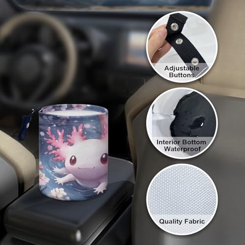 Image of Pink Salamander Car Garbage Can Vehicle Trash Can Rubbish Bag Multipurpose Hanging Headrest Road Trip Must Haves for Kids Car Decor