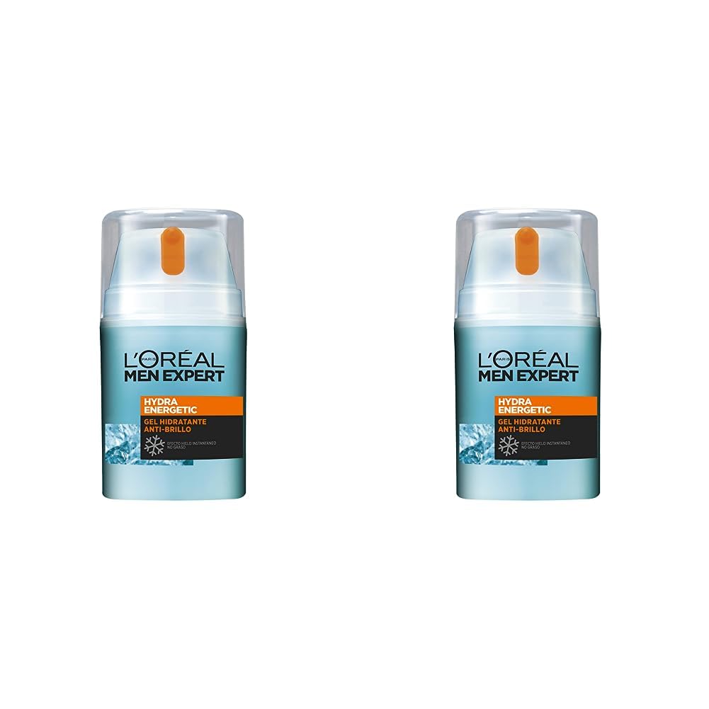 L'Oreal Paris Men Expert Hydra Energetic Fluido Polar Ultra Hidratante, Para Hombre, Crema Efecto Hielo, 50 ml (Paquete de 2)