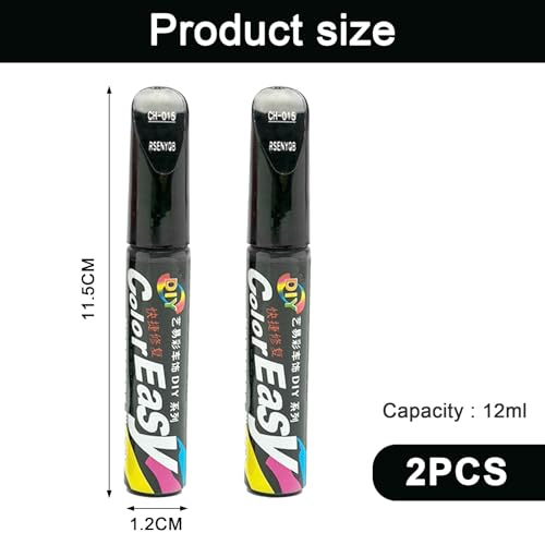 BMHNQ 2 Stück Lackstift Schwarz Auto Lackstift Schwarz Lackstift Schwarz Lackreparaturstift Auto Lackstift Auto Pinsel Kratzerentferner Autokratzer Reparaturmittel Autolack Stift (Schwarz)