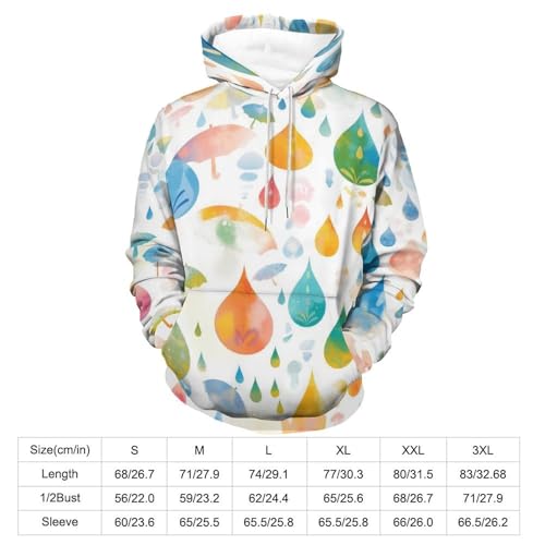 Sweatshirt Pullover Gouttes d'eau imprimé artistique unique en taille S - 3